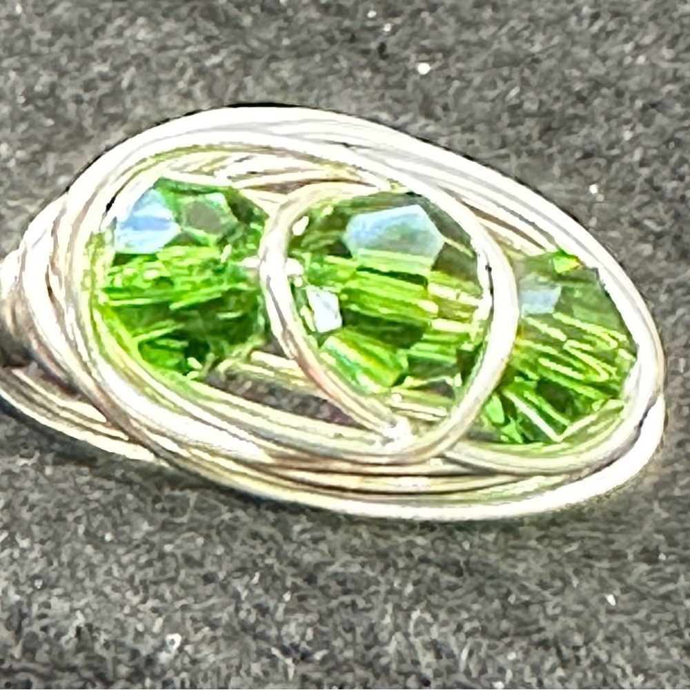 Swarovski Crystal chrome diopside wire wrap Ring